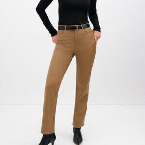 Marcella NYC faux leather pants - Taupe - S - Mid Rise - Stretch, Pull On